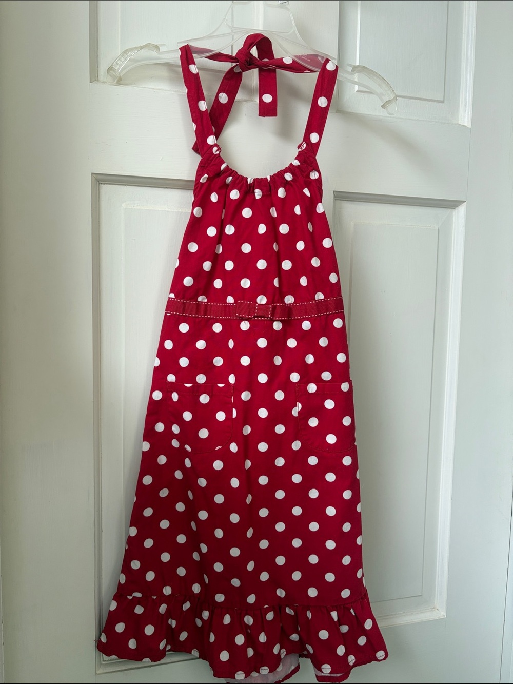 Gymboree Red and White Polka Dot Halter Dress with Ruffle Hem